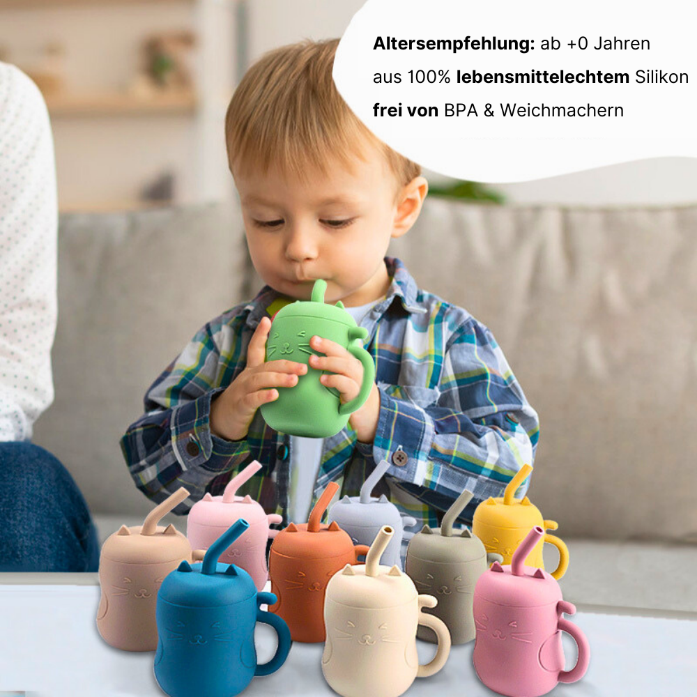 Lern-Silikontasse für Kinder - Trinken lernen leicht gemacht